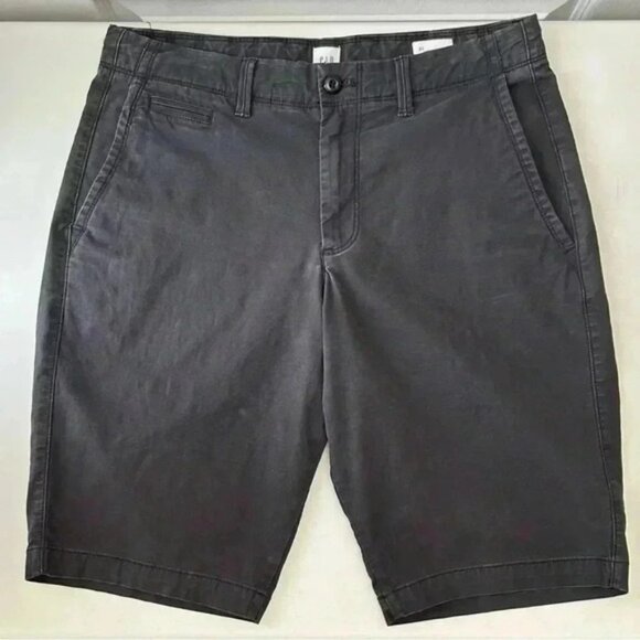 GAP Men’s Shorts 12” Stretch Casual Flat Front Chino Shorts Washed Black 31 - Picture 15 of 15